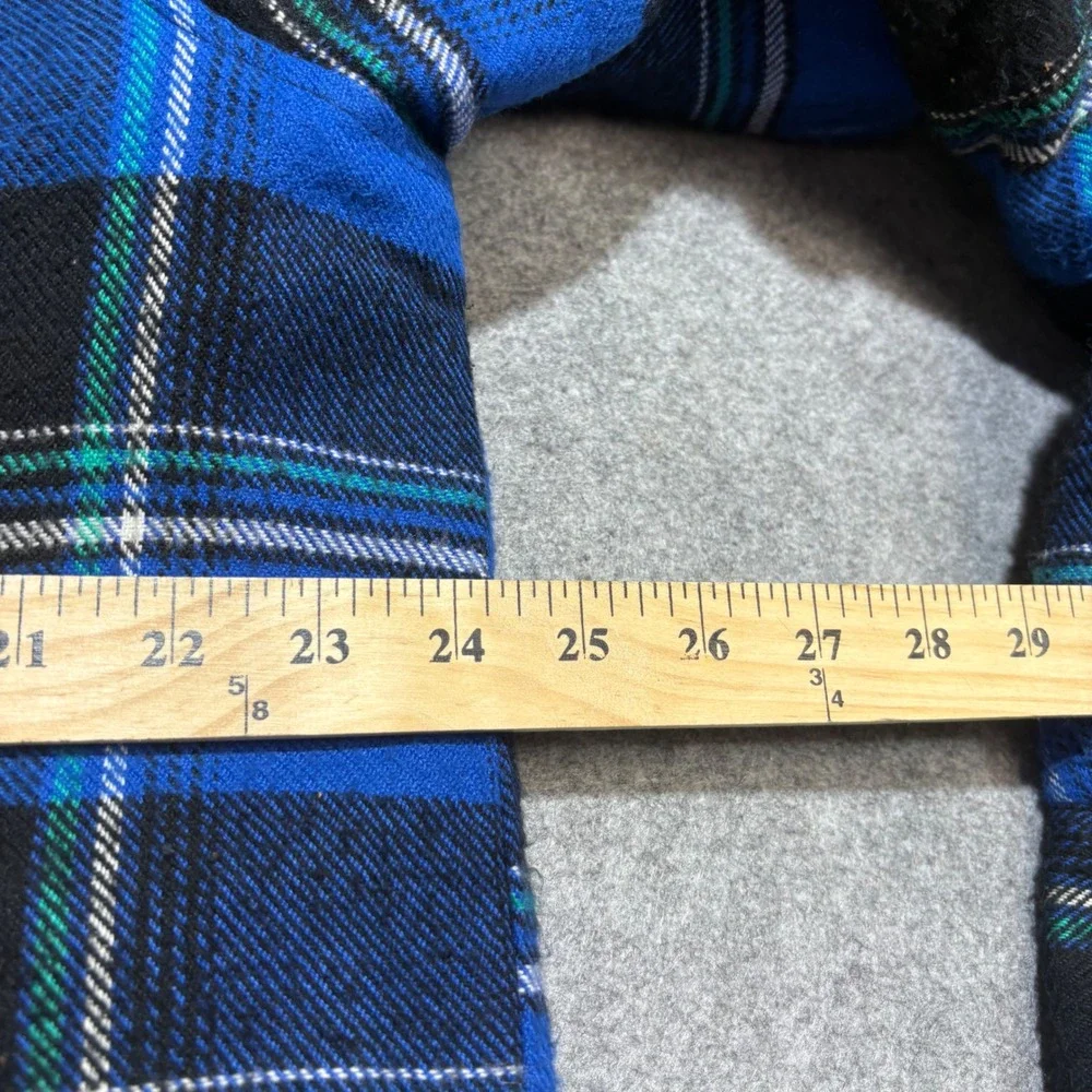 Appalachian Trail Blue Plaid Quilted Flannel Shirt Jacket Mens Large L Heavy